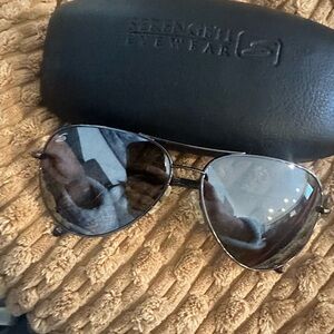 Serengeti Silver Aviator Sunglasses
